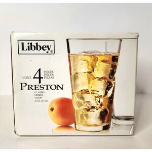 Vintage Libbey 4 Piece Glass Set - Christmas Holiday Dining - New Open Box